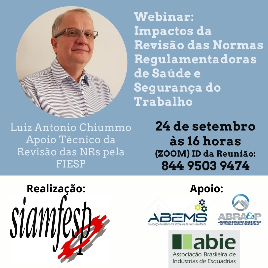 Webinar: Impactos da Revisão das NRs de Saúde e Segurança do Trabalho