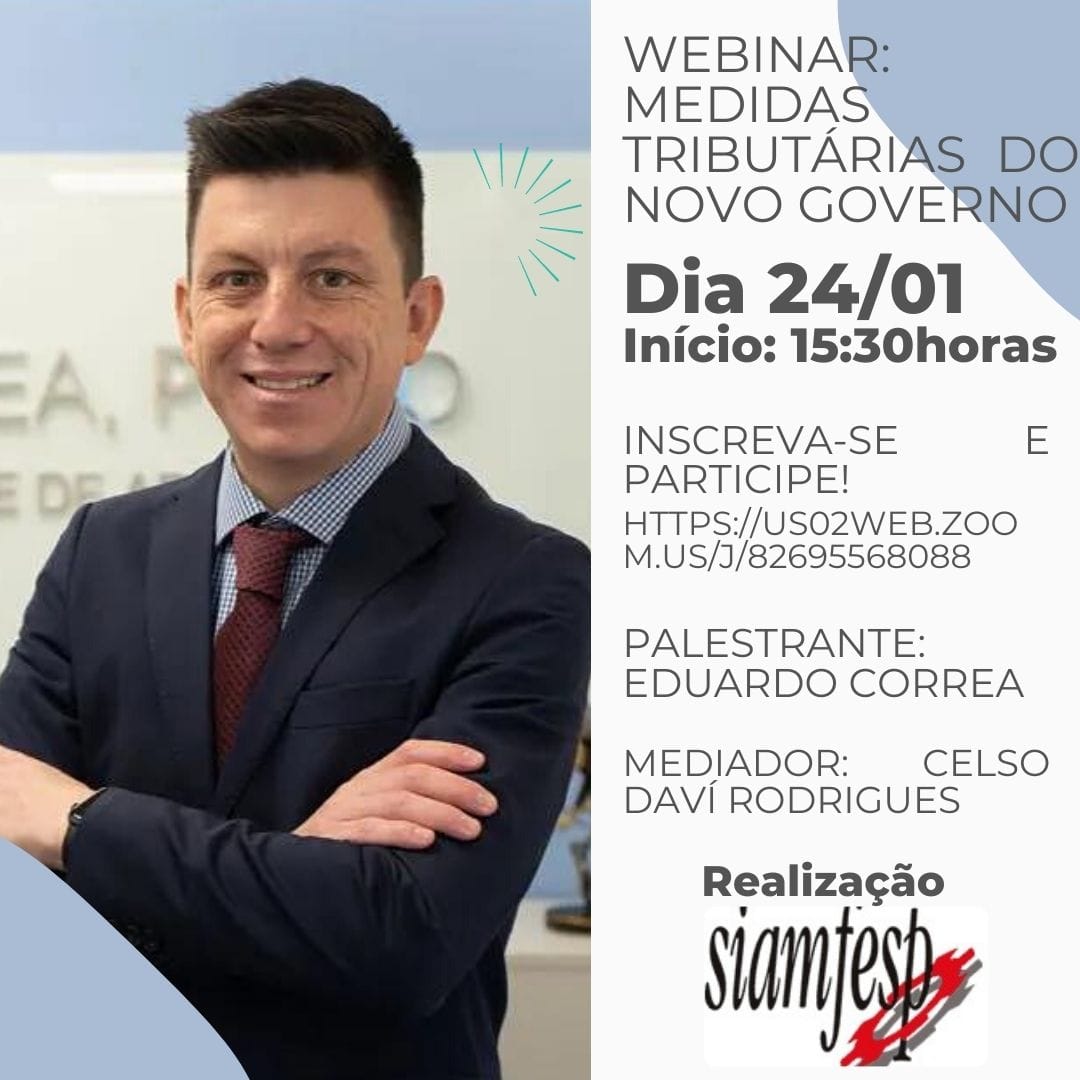 Webinar: Medidas Tributárias do Novo Governo