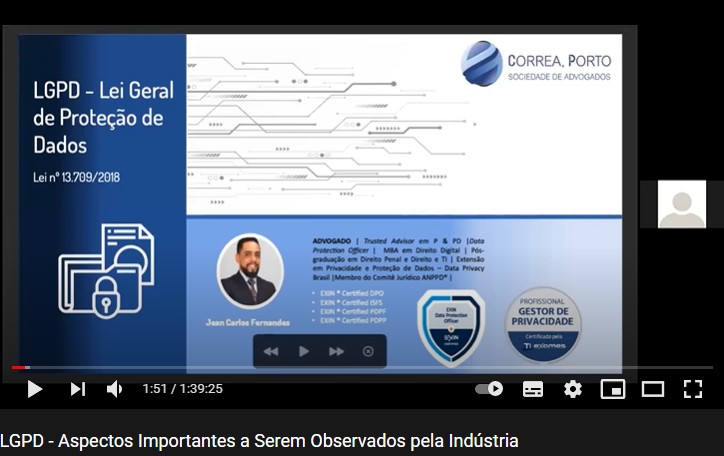 Assista a Live sobre Aspectos Importantes da LGPD