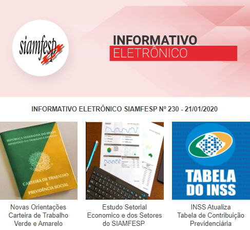 Informativo Eletrônico SIAMFESP Nº 230 